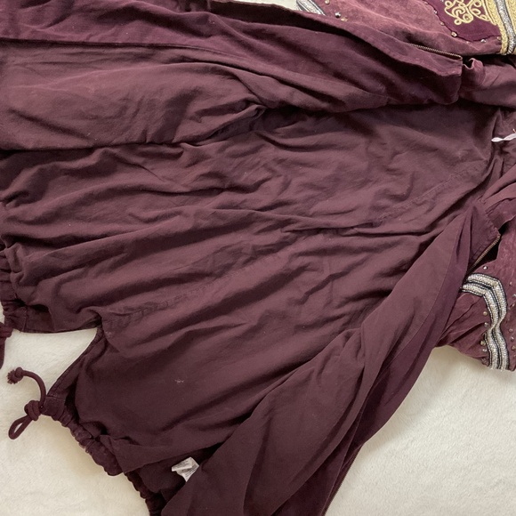 Free People Golden Quills Embroidered Military Parka Jacket Boho Hooded Coat - Picture 8 of 16